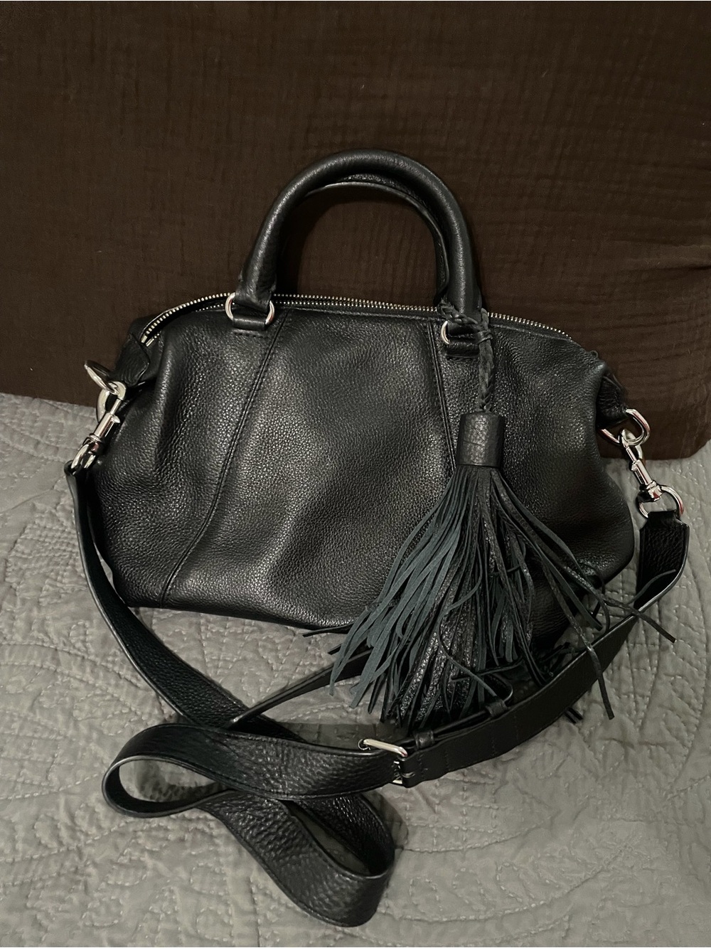 Rebecca Minkoff Leather Tassel Satchel Shoulder Bag